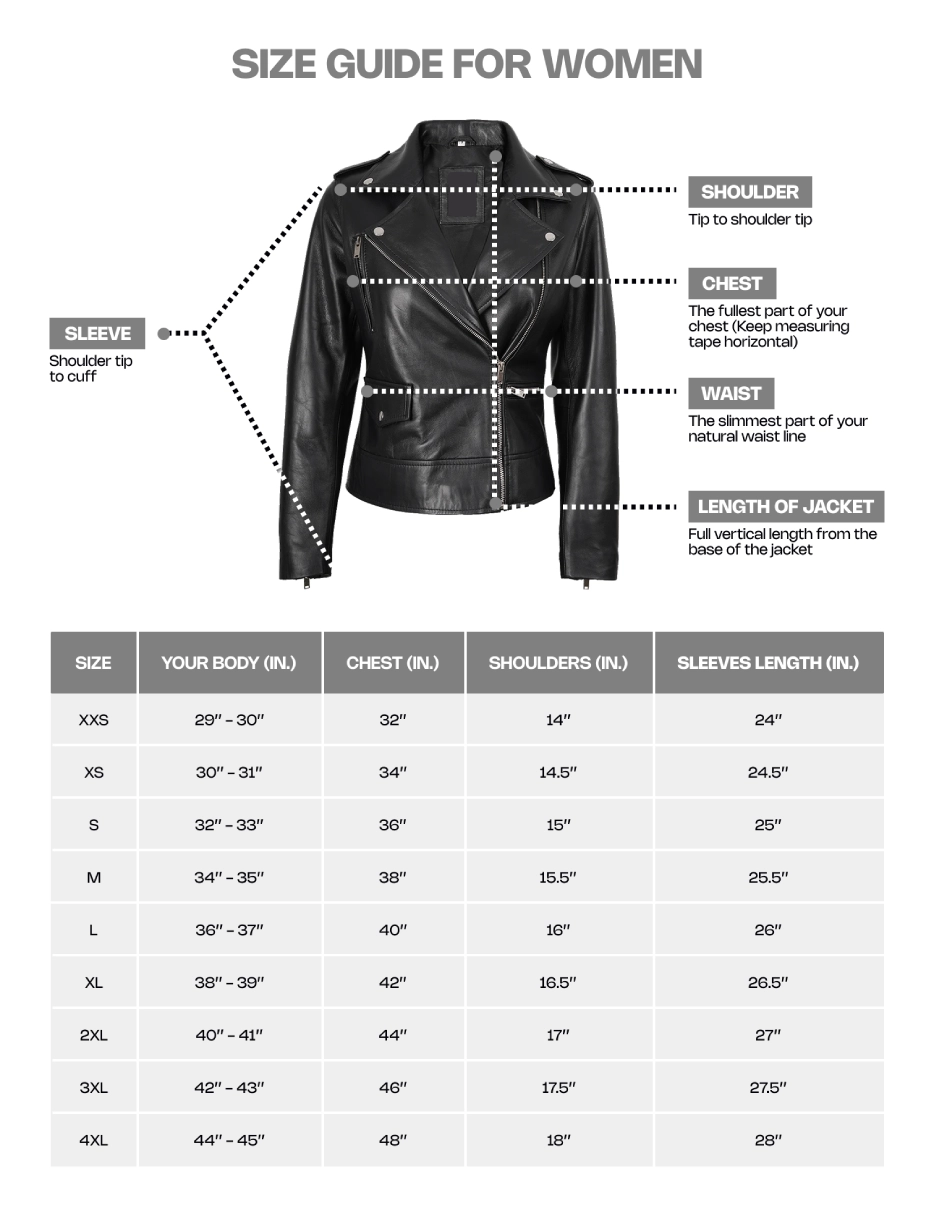 Jackiit Size Guide For Women