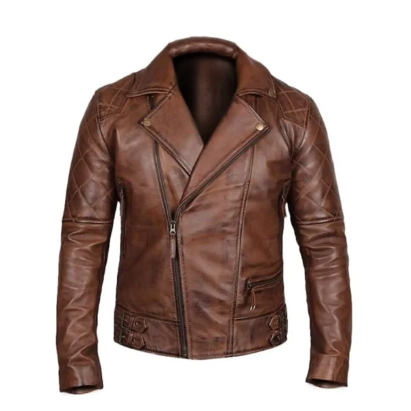 Men Brown Motorcycle Leather Jacket