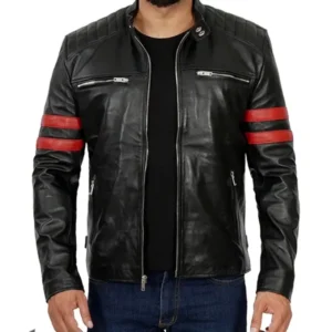 Men’s Cafe Racer Black Leather Jacket