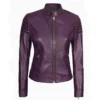 Women’s Motorcycle Purple Leather Jacket