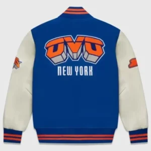 OVO Knicks Blue Varsity Jacket