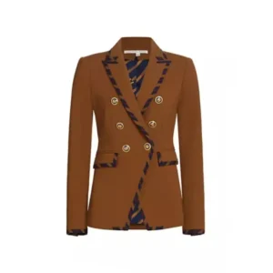 The Today Show 2025 Cecilia Cuff Stripe Trim Brown Blazer