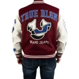 True Religion Spliced Letterman Jacket