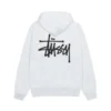 Unisex Basic Stussy White Pullover Hoodie