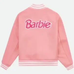 Women Barbie Pink Varsity Jacket