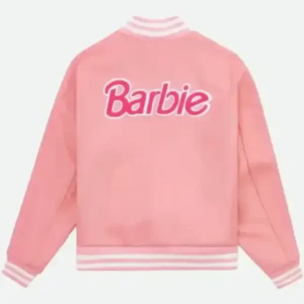 Women Barbie Pink Varsity Jacket