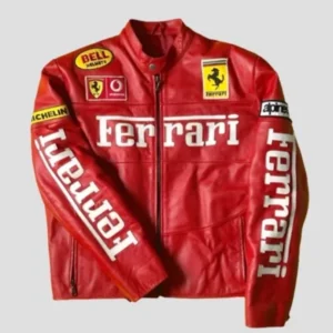 Ferrari Motorcycle Racing Leather Jacket