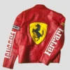 Ferrari Motorcycle Red Leather Jacket