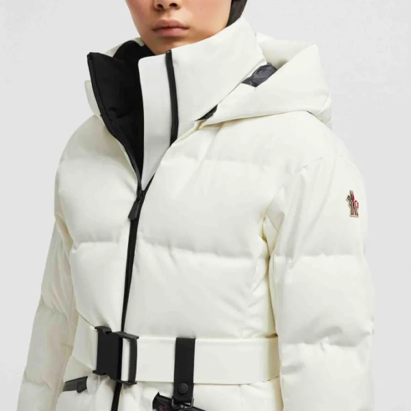 Hailey Bieber Moncler Grenoble Tolima Ski Down White Puffer Jacket