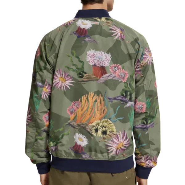 All American S07 Sea Life Green Printed Bomber Jacket