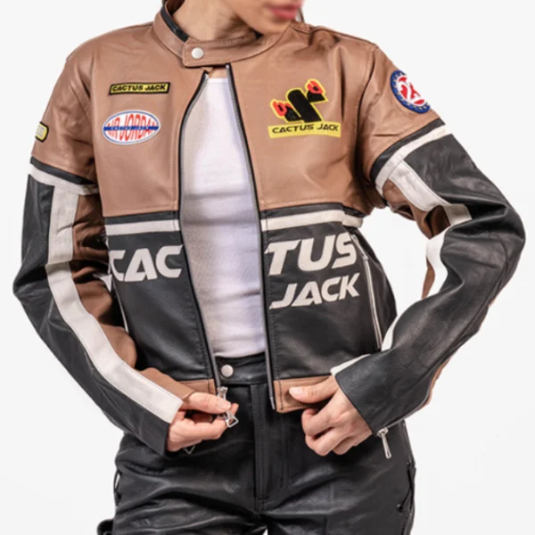 Travis Scott Cactus Brown Leather Jacket