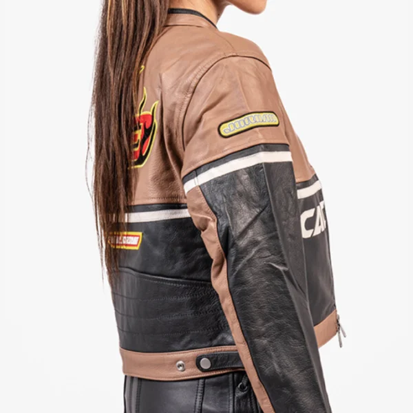 Travis Scott Cactus Jack Brown Leather Jacket