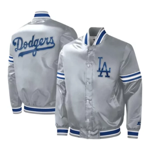 Los Angeles Dodgers Slider Gray Satin Jacket