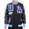 Magic Johnson Los Angeles Dodgers Black Varsity Jacket