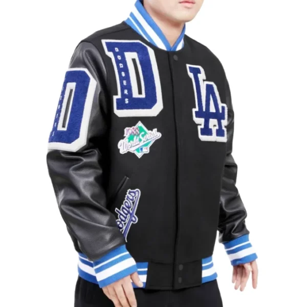 Magic Johnson Los Angeles Dodgers Varsity Black Jacket